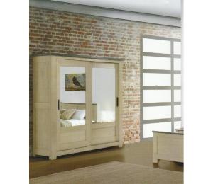 W Armoire 2 portes coulissantes L200 H208 P64 cm ou L160 H208 P64cm