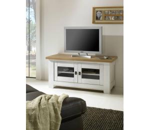 W Meuble TV 2 portes L123 H59 P54 cm