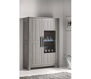 D Vitrine 1porte tout bois 1 semi-vitrée L115 H165 P42 cm