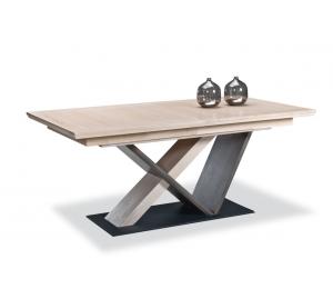 P Table pied central en 180x100cm avec 1 ou 3 allonges