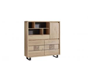 E Meuble Haut 3 portes, 1 tiroir, 1 niche L140 H150 P42cm