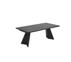 E Table en céramique L200x100cm 2 allonges en bout de 50cm escamotables