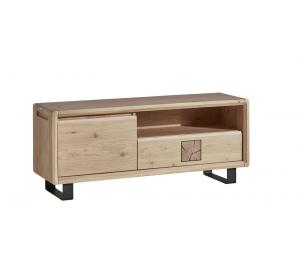 E Meuble TV 1 porte, 1 tiroir, 1 niche L140 H58 P42cm