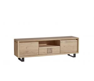 E Meuble TV 2 portes, 1 tiroir, 1 niche L180 H58 P42cm