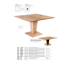 Table KEOPS carrée 110x110/120x120/130x130cm 1 allonge portefeuille de 49cm ou 1 ou 2 allonges de 45cm à ranger hors de la table