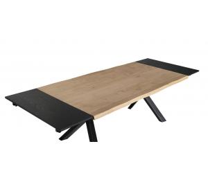 Table 160/180/200/220/240x105cm avec 2 allonges de 40 cm à chaque bout (non rangées)