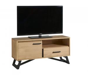 Meuble TV 1 porte, 1 tiroir, 1 niche L124 H60 P42cm