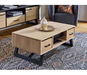 Table basse dinette 2 coffres, 1 niche L110 H42 P60cm