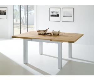 R Table carrée L125 x 125cm 1 allonge portefeuille de 56cm