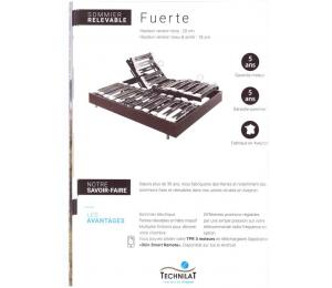 Sommier relevable FUERTE Hauteur version bois 20cm ou hauteur version tissu ou simili 18cm