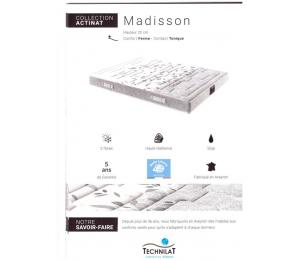 Matelas fixe MADISSON hauteur 20cm confort ferme, contact tonique