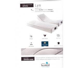 Matelas relevable LYS hauteur 24cm confort équilibré, contact moëlleux. Existe aussi en version relevable Mono