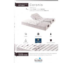 Matelas relevable CORONIS hauteur 21cm confort ferme, contact moëlleux. Existe aussi en versions relevables Mono ou Bi