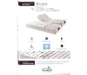 Matelas relevable BLUES hauteur 20cm confort ferme, contact tonique. Existe aussi en versions relevables Mono ou Bi