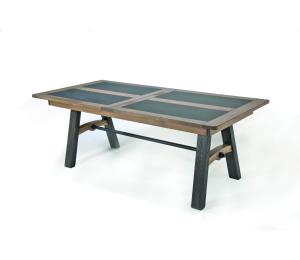 T Table pieds bois ou pieds métal L170x100 H77cm 1 allonge portefeuille de 60cm ou L200x100 H77cm 1 allonge portefeuille de 93cm