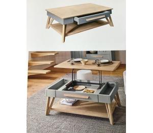 A Table basse dînette ou plateau fixe avec un tiroir L 105 x 63 H 40cm