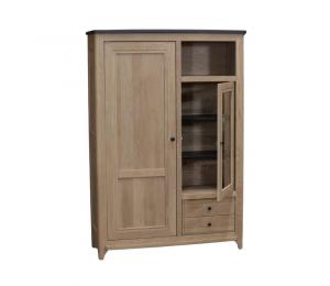 V Vitrine 2portes, 2tiroirs, 1niche L120 H175 P42cm