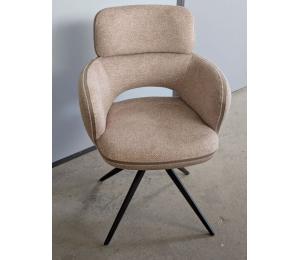 Fauteuil CEL 70 Tissu coloris beige (Existe aussi en gris perle,gris anthracite, jaune moutarde, terracotta, vert bouteille) (Possibilité option plateau pivotant à 180°) L 61.5 H88 P63.5cm