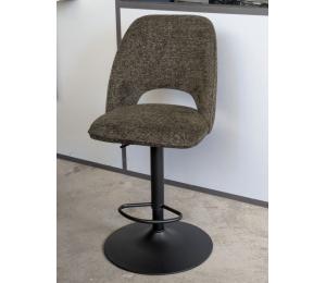 Chaise haute RO 22 Coloris tissu vert bouteille (Existe aussi en blanc d'argent, gris perle, gris anthracite, jaune safran, terracotta) L50 H100.5/122 P57cm